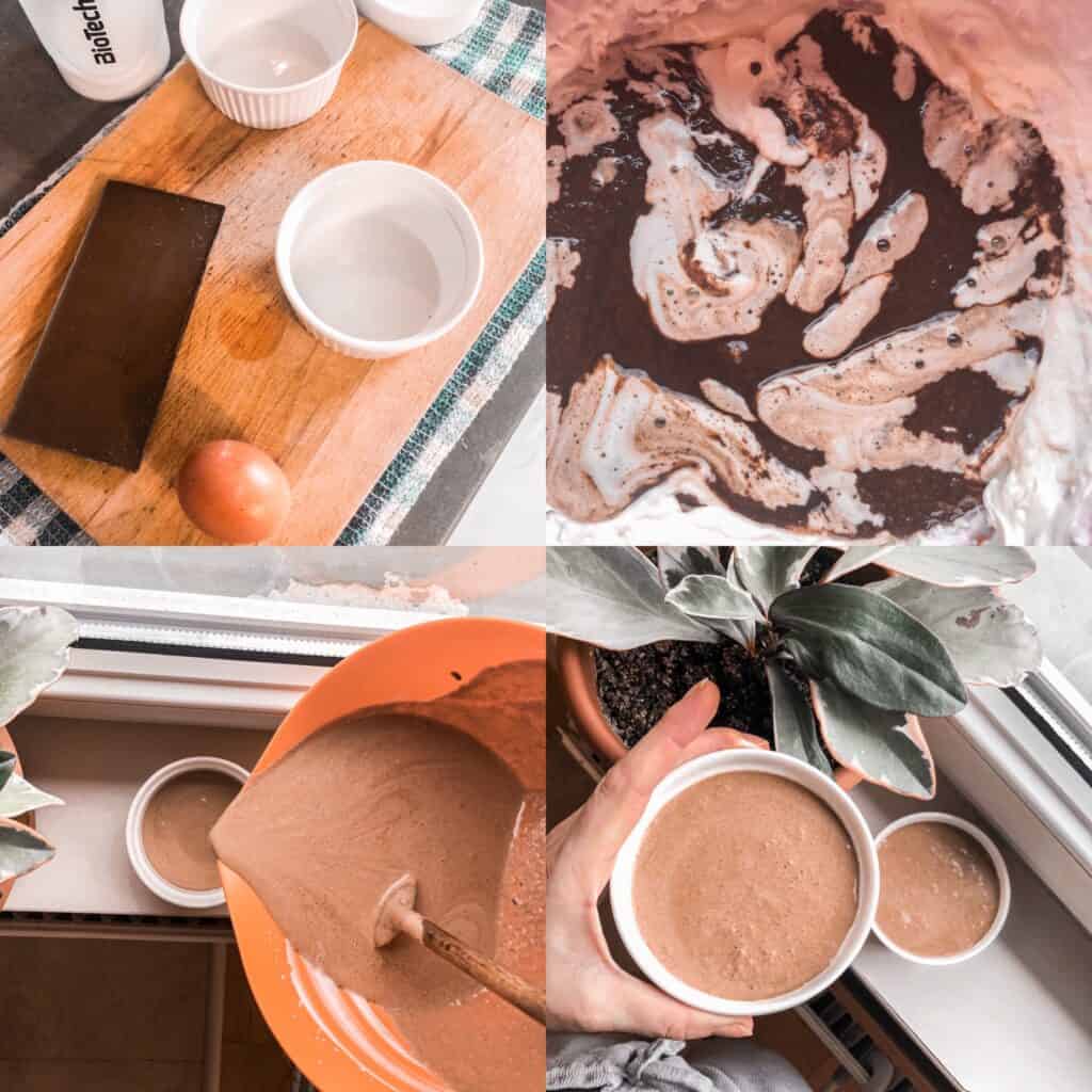 Chocolate mousse collage
